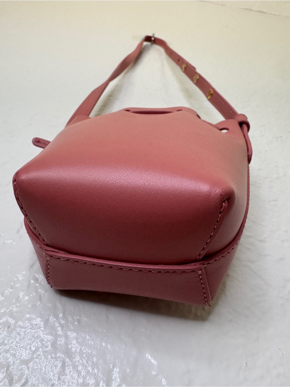 Mansur Gavriel Red Leather Mini Bucket Crossbody - Picture 10 of 15